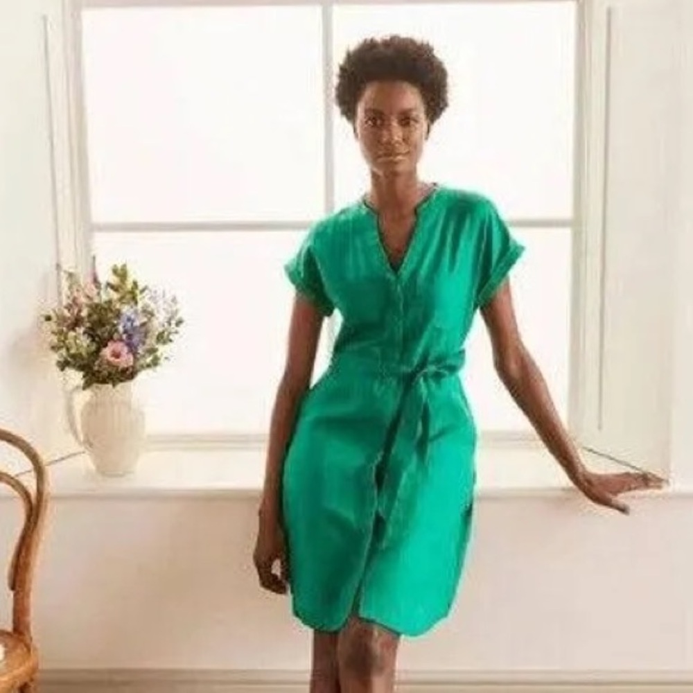 8L Boden Linen Evie shirt dress
